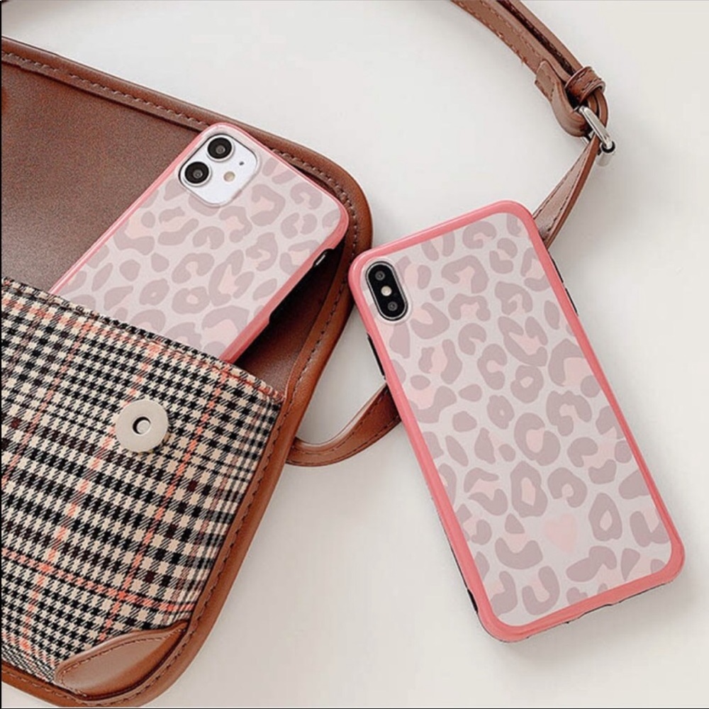 Pink and Brown Leopard Print iPhone Case
